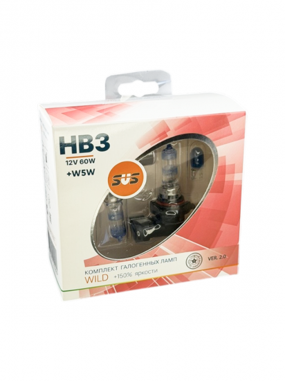 Галогенные лампы серия Wild+150% 12V HB3 60W+W5W, комплект 2шт. Ver.2.0