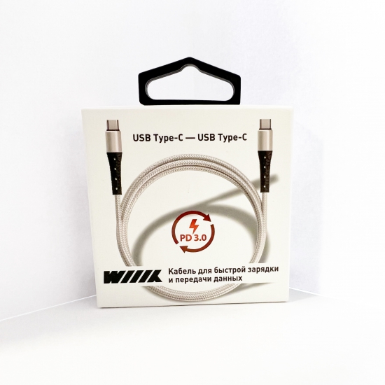 CB-712TC-TC(1.0)-CHP-W Кабель TypeC-TypeC белый быстрый WIIX