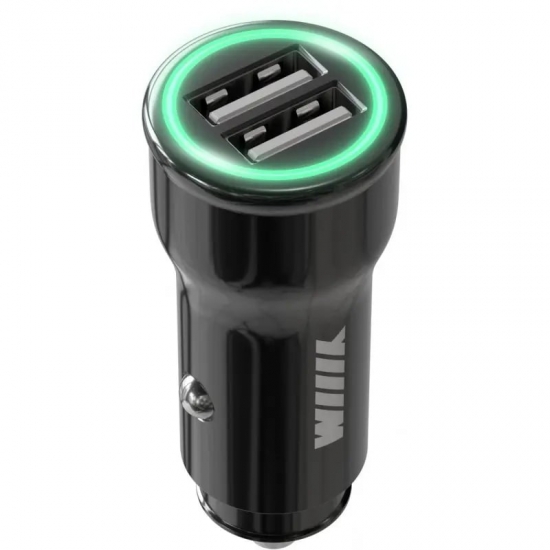 UCC-5-2-01-ANTЗарядное устройство WIIIX два USB-порта, черный, в автомобиль, кор.к