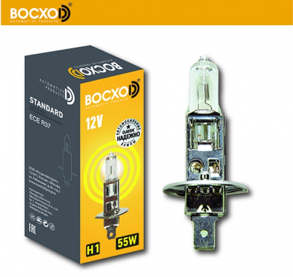 80511 Автолампа галогенная Н1 55W 12V P14.5S BOCXOD