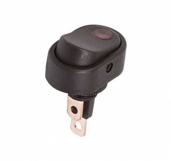 36-2715 Выключатель клав. 12V 30A (3с) ON-OFF черный с красной подсвет. (RWB-523, ASW-20D-2) REXANT