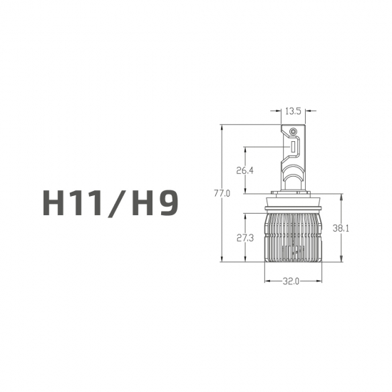 Светодиодные лампы MTF Light, серия RETROFIT LED, H11/H8/H9/H16, 30W, 2750lm, 3500K, кулер, к-кт.