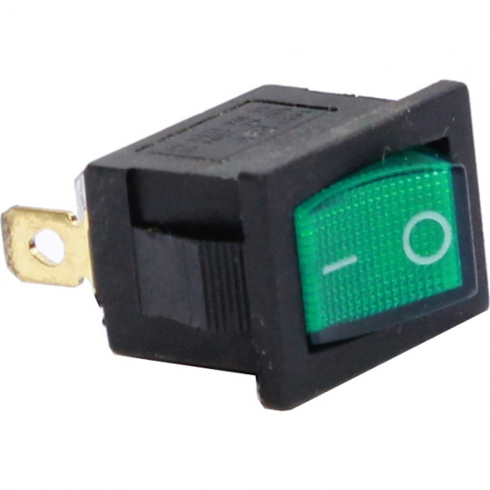 905440 Клавиша 12v 15А mini зеленая с подсветкой (3конт) ON-OFF Nord YADA