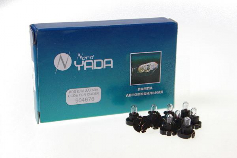 904676 T3 12V (0.84W) автолампа б/ц с усами в черном патроне Nord YADA (панель приборов)
