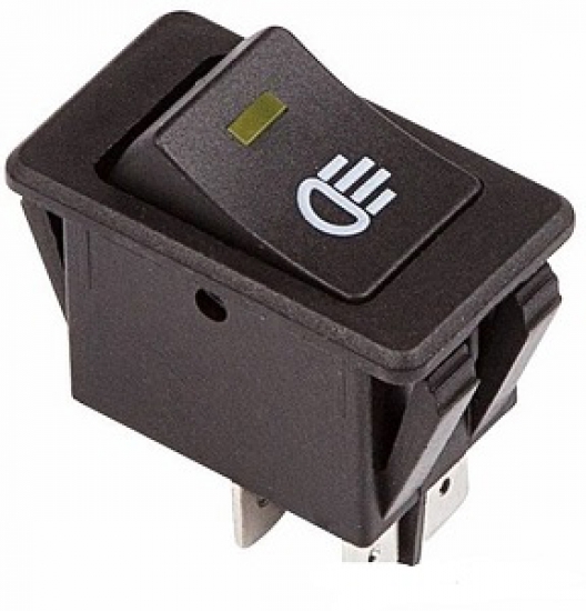 905935 Клавиша 12V 35А желтая с подсветкой (4конт) ON-OFF