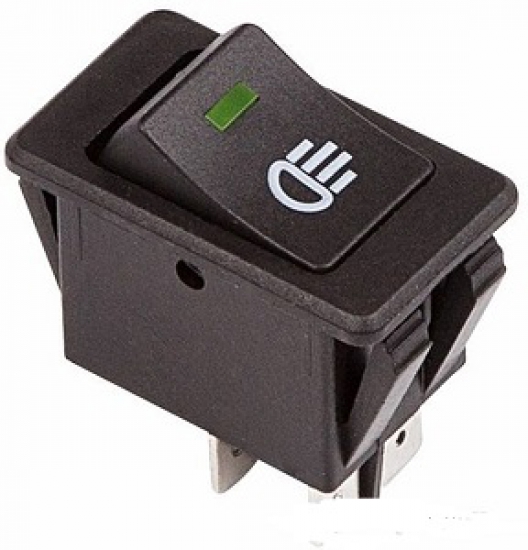 905936 Клавиша 12V 35А зеленая с подсветкой (4конт) ON-OFF