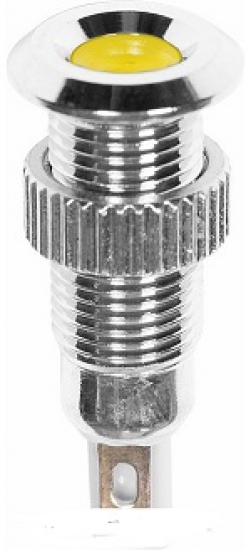 905968 Индикатор D=8 12V металл подсв/желтая LED