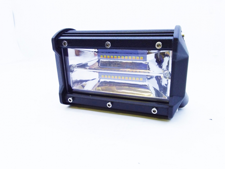 Светодиодная фара с функц.стробоскопа 5 режимов W/Y двухцв. 9-32v 72W (1шт.) LT72W (3w*24led)