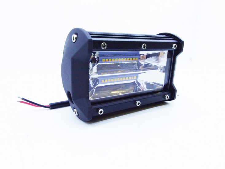 Светодиодная фара с функц.стробоскопа 5 режимов W/Y двухцв. 9-32v 72W (1шт.) LT72W (3w*24led)