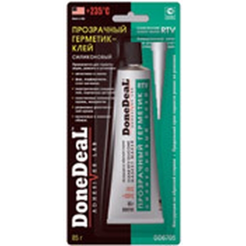 6705 DD Прозрачный силиконовый герметик-клей для стекол CLEAR RTV SILICONE ADHESIVE SEALANT 