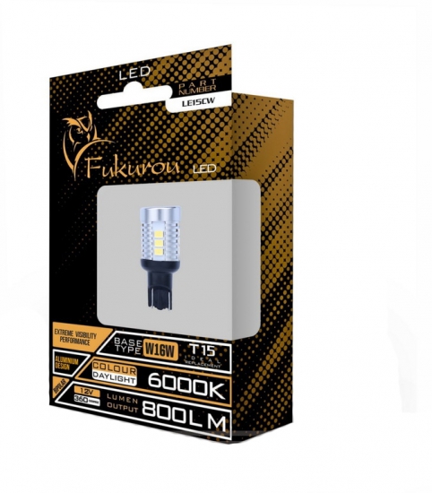 LE15CW FUKUROU LED W16W (T15) 12-24V 6000K 1шт