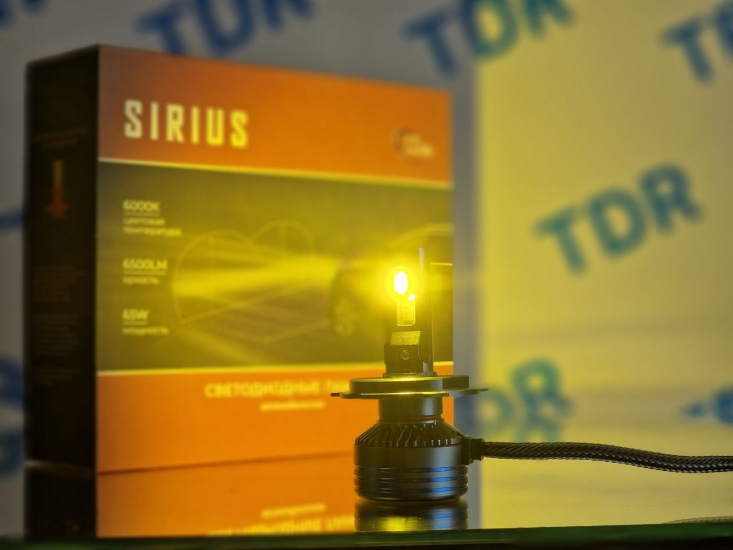 Светодиодные автолампы Sirius H4/H19 3000/6000K ближний желтый/дальний белый 9-100V 65W