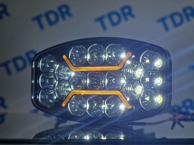 UZ-022 Фара дополнительная LED 12/24V 60W 10000LM 3000-6000K 106*92*70mm белый+желтый