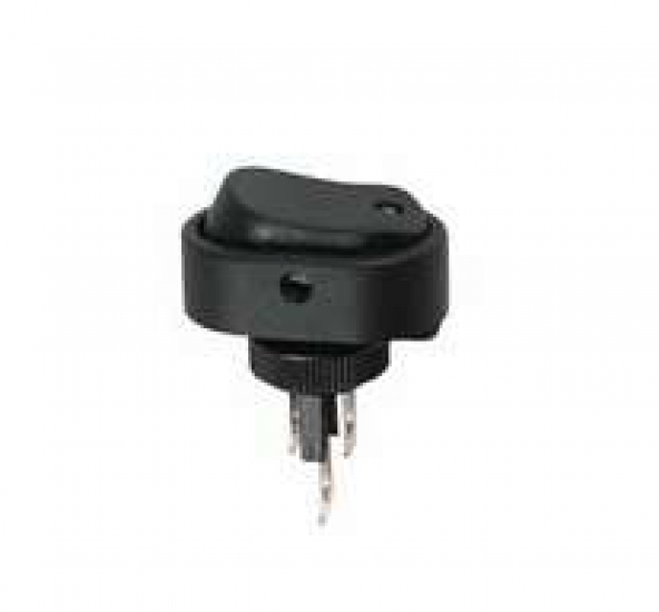 36-2671 Выключатель клав. 12V 20A (3с) ON-OFF черный с синей подсвет. (RWB-523, ASW-20D) REXANT