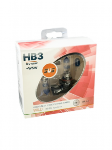 Галогенные лампы серия Wild+150% 12V HB3 60W+W5W, комплект 2шт. Ver.2.0