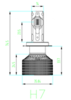 Комплект светодиодных ламп SVS H7/H18 серии MaxLight (4575CSP/6000Lm/6000K/12-24V/60W, кулер)