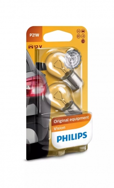 12498B2 Автолампа 12V Р21W(1конт.) BA15s (блистер) PHILIPS