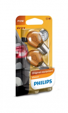 12496NAB2 Автолампа PY21W 12V-21W (BAU15s) (блистер 2 шт) (Philips)