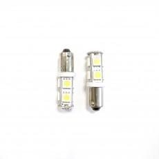 T8-9(12) Лампа светодиодная 12V T4W BA9s 9-SMD Белая смещенный цоколь