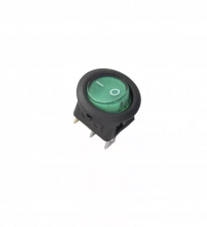 905931 Клавиша 12V 20А овальная с зеленой LED подсветкой (3конт.) ON-OFF