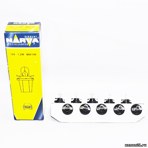 Автолампа 12V-1,2W BAX8.5d (черный патрон) NARVA 17035 
