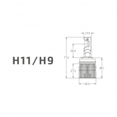 Светодиодные лампы MTF Light, серия RETROFIT LED, H11/H8/H9/H16, 30W, 2750lm, 3500K, кулер, к-кт.