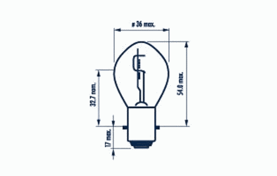 49531 Мотолампа S2 12V-35/35W (ВА20d) NARVA