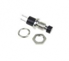 905511 Кнопка 220V 2А металл D=7.2 черная Micro (2конт.) (ON)-OFF