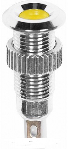 905968 Индикатор D=8 12V металл подсв/желтая LED