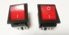 905456 Клавиша 250V 15А красная с подсветкой (6конт.) ON-ON