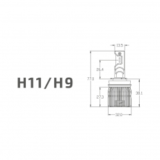 CP011K6 Светодиодные лампы MTF Light серия CYBER LIGHT PRO H11/9 12V 65W 6500lm 6000K кулер, к-т