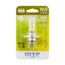 MTF Автолампа H19 12V 55W LONG LIFE x4 блистер