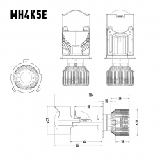 Светодиодные линзы MTF LIGHT серии MiniLENS EXPERT H4/H19, 30/45W. 5500K, 4500Lm, 12V к-т 2 шт.